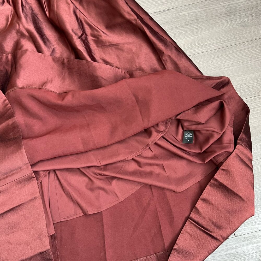 NWT Tuckernuck Oxblood Dupioni Bow Esme Dress Square Neck A Line Size M - Picture 8 of 8